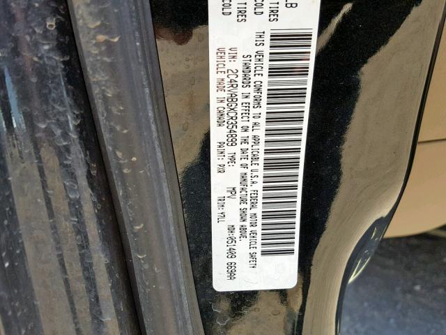 2C4RVABGXCR354899 - 2012 VOLKSWAGEN ROUTAN SE BLACK photo 10