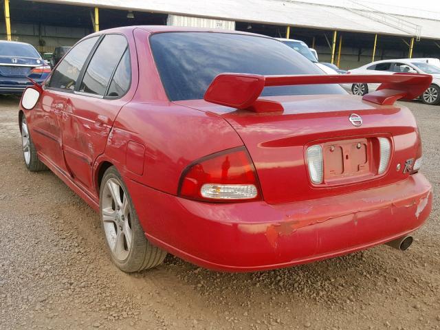 3N1AB51DX2L705636 - 2002 NISSAN SENTRA SE- RED photo 3