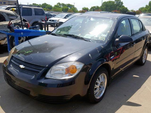 1G1AT58H597103401 - 2009 CHEVROLET COBALT LT BLACK photo 2