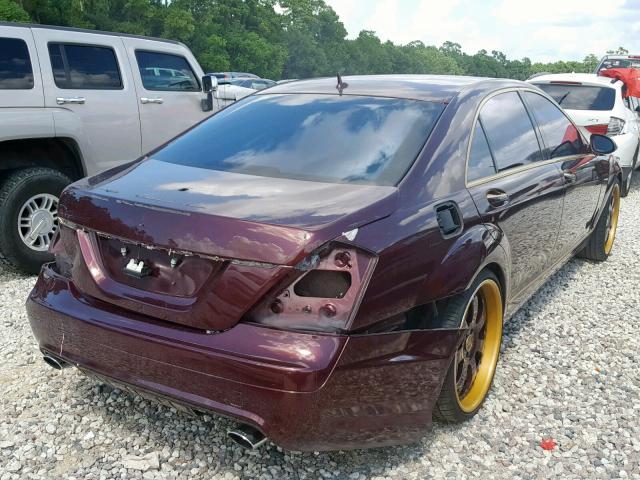 WDDNG71X57A060128 - 2007 MERCEDES-BENZ S 550 MAROON photo 4