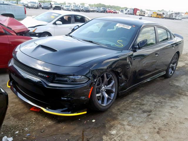 2C3CDXHG5KH597418 - 2019 DODGE CHARGER GT BLACK photo 2