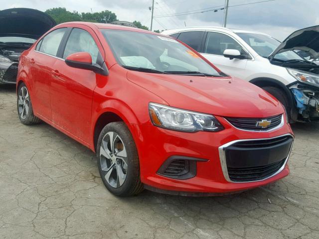 1G1JF5SBXK4125056 - 2019 CHEVROLET SONIC PREM RED photo 1