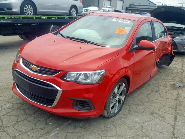 1G1JF5SBXK4125056 - 2019 CHEVROLET SONIC PREM RED photo 2