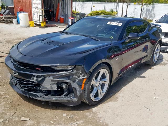 1G1FH1R70K0108137 - 2019 CHEVROLET CAMARO SS BLACK photo 2