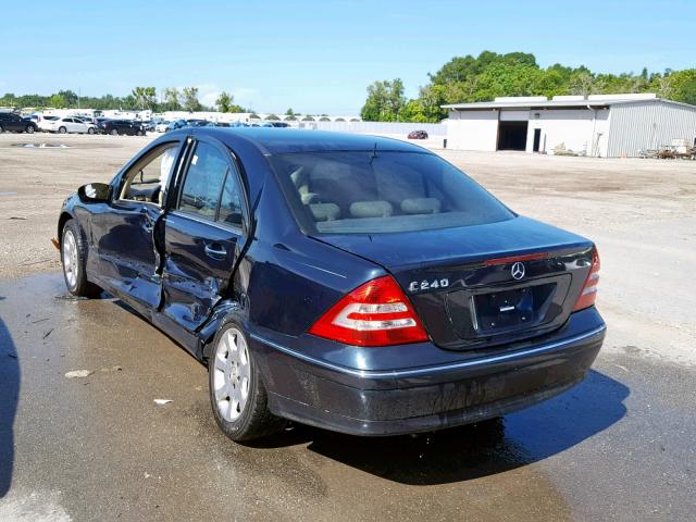 WDBRF61J75F568684 - 2005 MERCEDES-BENZ C 240 BLUE photo 3