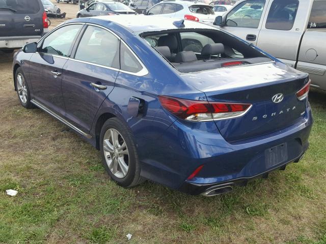 5NPE34AF3JH600121 - 2018 HYUNDAI SONATA SPO BLUE photo 3