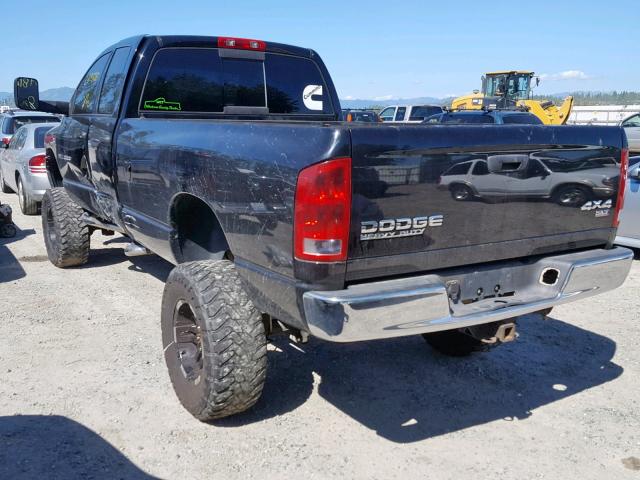 3D7KU28663G721477 - 2003 DODGE RAM 2500 S BLACK photo 3