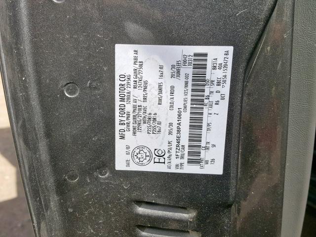 1FTZR45E38PA10601 - 2008 FORD RANGER SUP GRAY photo 10