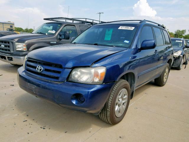 JTEHD21A770046425 - 2007 TOYOTA HIGHLANDER BLUE photo 2