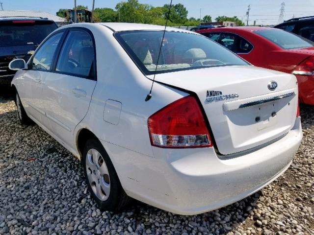 KNAFE221195610497 - 2009 KIA SPECTRA EX WHITE photo 3