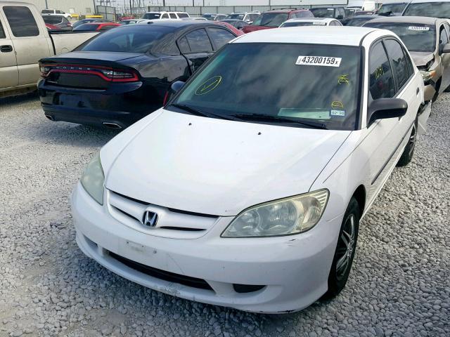 2HGES16394H631839 - 2004 HONDA CIVIC DX V WHITE photo 2