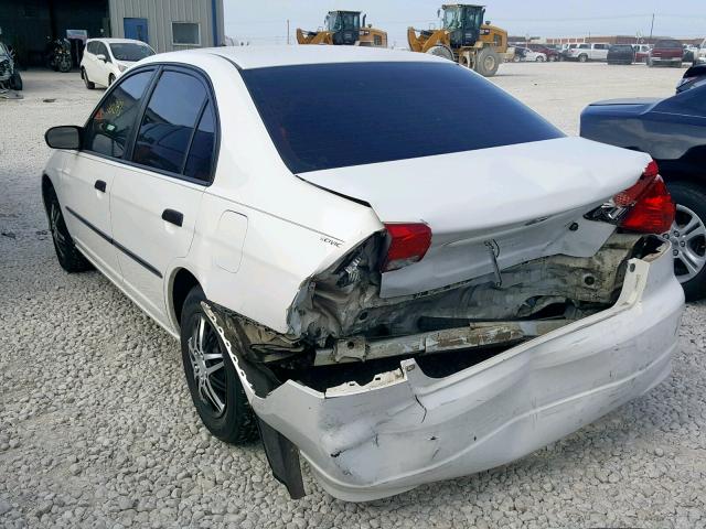 2HGES16394H631839 - 2004 HONDA CIVIC DX V WHITE photo 3