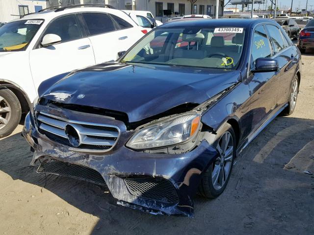 WDDHF5KB2EA937307 - 2014 MERCEDES-BENZ E 350 BLUE photo 2