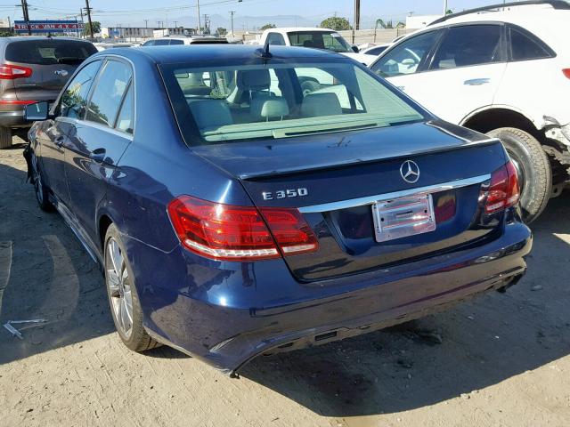 WDDHF5KB2EA937307 - 2014 MERCEDES-BENZ E 350 BLUE photo 3