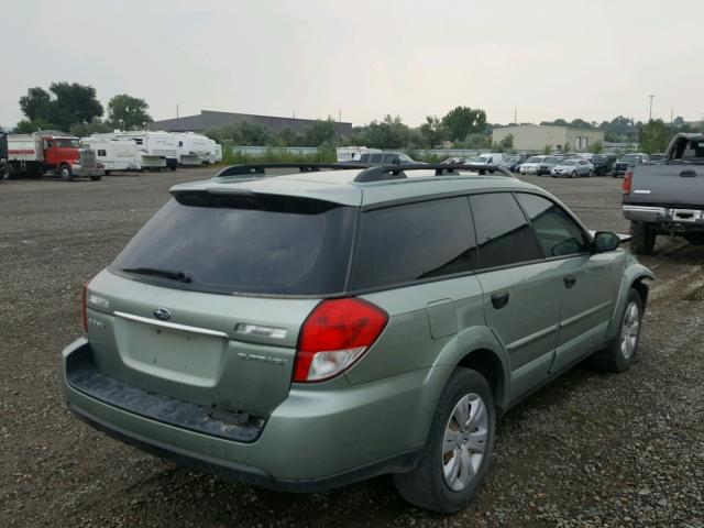 4S4BP60C297320938 - 2009 SUBARU OUTBACK GREEN photo 4