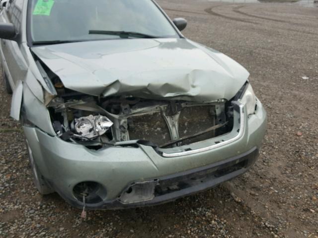 4S4BP60C297320938 - 2009 SUBARU OUTBACK GREEN photo 9