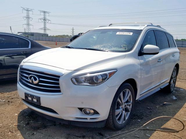 5N1AL0MMXDC307541 - 2013 INFINITI JX35 WHITE photo 2