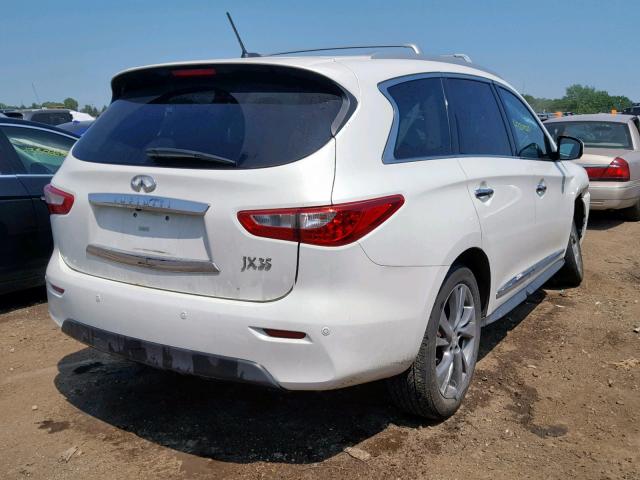 5N1AL0MMXDC307541 - 2013 INFINITI JX35 WHITE photo 4