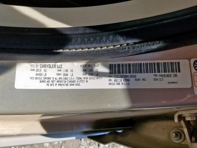 1C3LC66M88N130502 - 2008 CHRYSLER SEBRING LI TAN photo 10