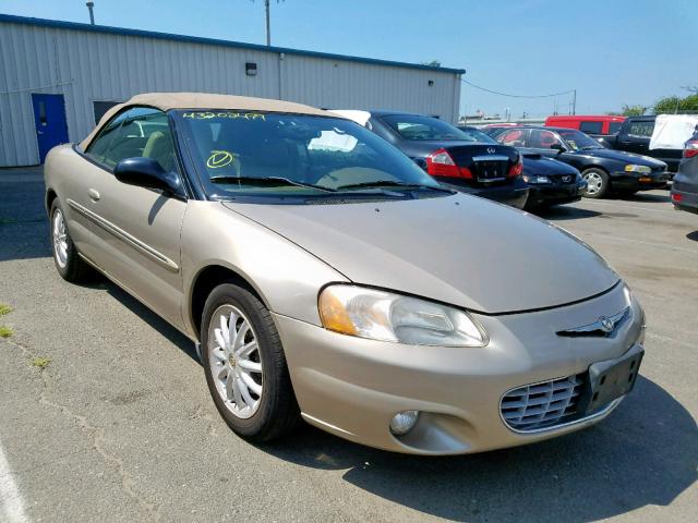 1C3EL55RX2N328361 - 2002 CHRYSLER SEBRING LX TAN photo 1