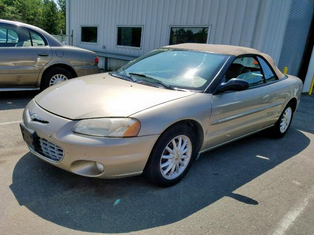 1C3EL55RX2N328361 - 2002 CHRYSLER SEBRING LX TAN photo 2