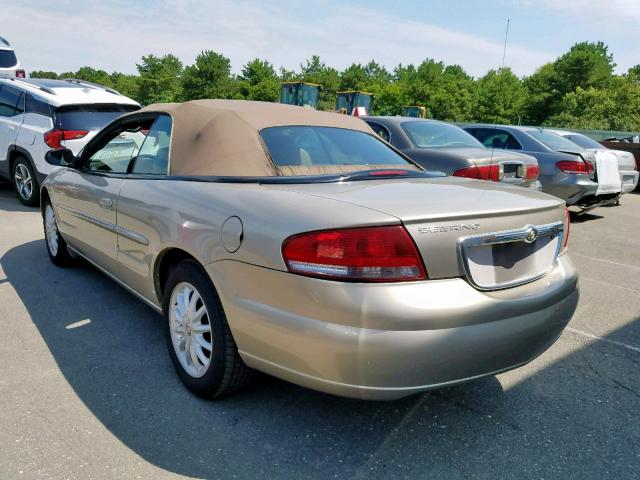 1C3EL55RX2N328361 - 2002 CHRYSLER SEBRING LX TAN photo 3