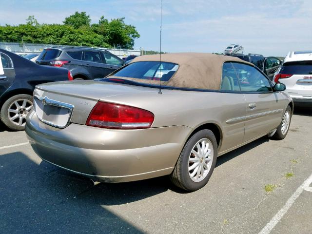 1C3EL55RX2N328361 - 2002 CHRYSLER SEBRING LX TAN photo 4