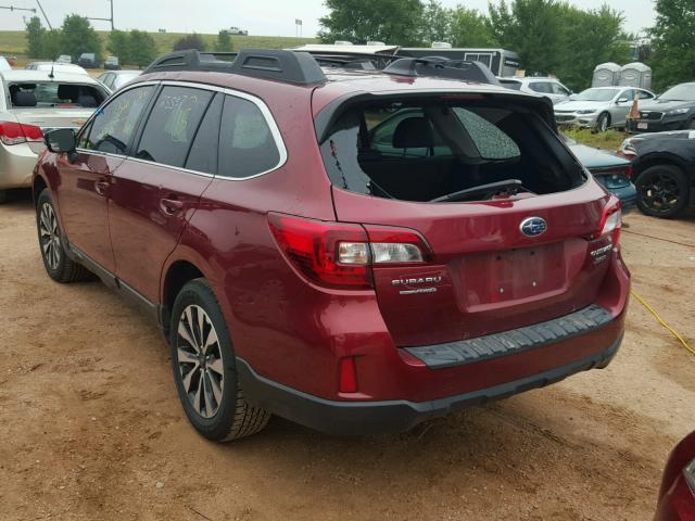 4S4BSEKC2H3278265 - 2017 SUBARU OUTBACK 3. RED photo 3