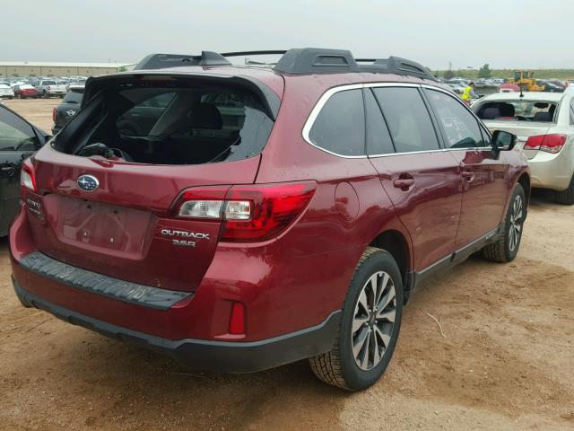 4S4BSEKC2H3278265 - 2017 SUBARU OUTBACK 3. RED photo 4