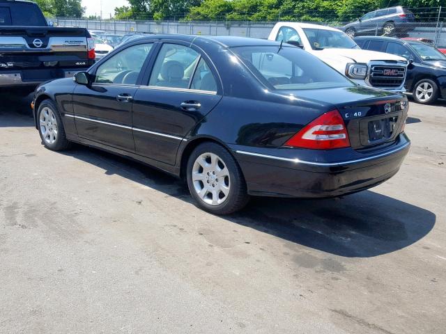 WDBRF61J75A705216 - 2005 MERCEDES-BENZ C 240 BLACK photo 3