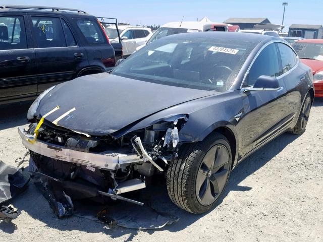 5YJ3E1EB3JF113765 - 2018 TESLA MODEL 3 CHARCOAL photo 2