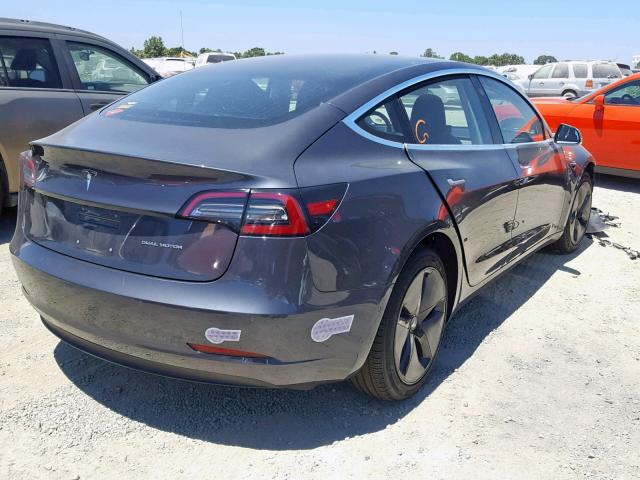 5YJ3E1EB3JF113765 - 2018 TESLA MODEL 3 CHARCOAL photo 4