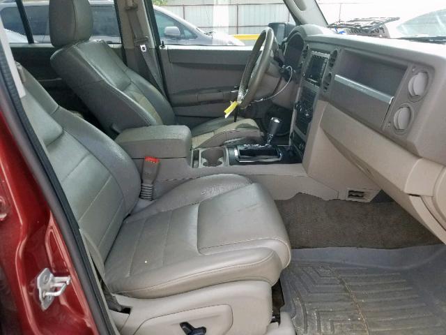 1J8HG48K48C100682 - 2008 JEEP COMMANDER BURGUNDY photo 5