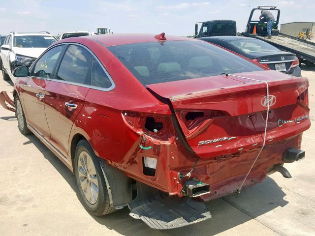 KMHE24L15GA015377 - 2016 HYUNDAI SONATA HYB RED photo 3