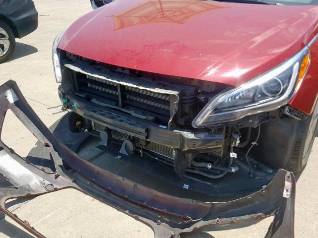 KMHE24L15GA015377 - 2016 HYUNDAI SONATA HYB RED photo 9