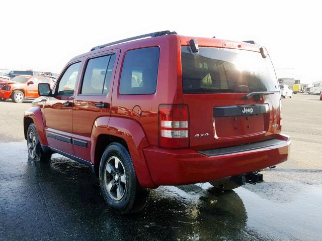 1J8GN28K18W152338 - 2008 JEEP LIBERTY SP RED photo 3