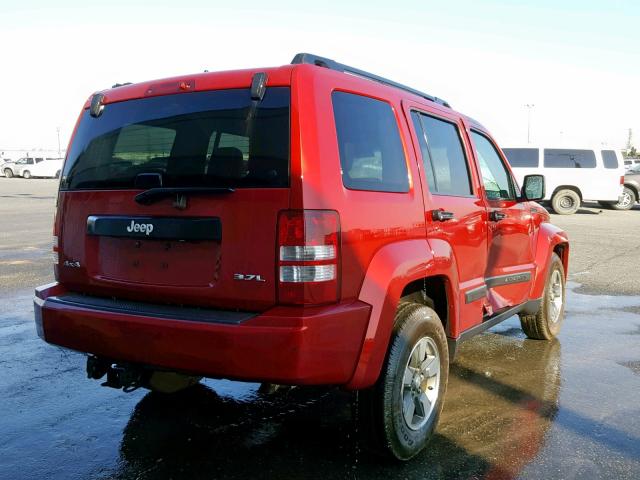 1J8GN28K18W152338 - 2008 JEEP LIBERTY SP RED photo 4