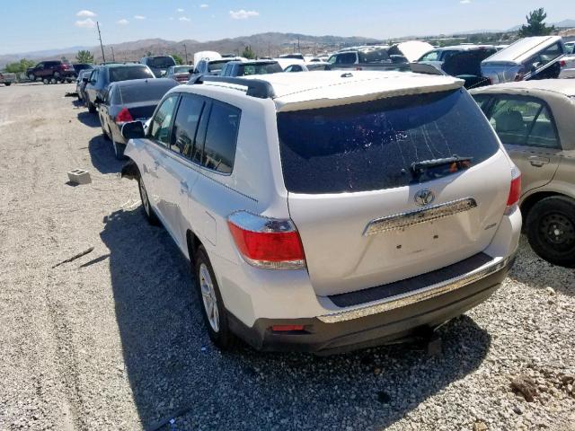 5TDBK3EH8CS105258 - 2012 TOYOTA HIGHLANDER WHITE photo 3