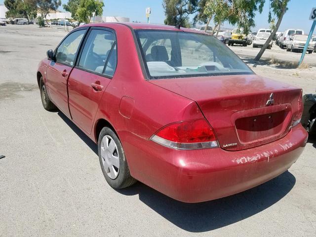 JA3AJ26E04U008774 - 2004 MITSUBISHI LANCER ES RED photo 3