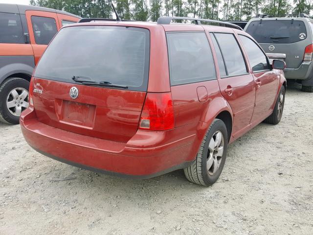 WVWSL61J84W024043 - 2004 VOLKSWAGEN JETTA GLS RED photo 4