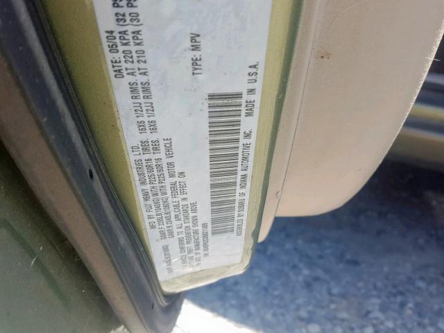 4S4BP62C056311989 - 2005 SUBARU LEGACY OUT GREEN photo 10