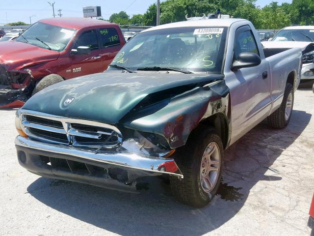 1B7FL26XX1S152049 - 2001 DODGE DAKOTA SILVER photo 2