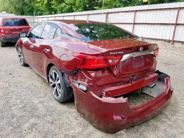 1N4AA6AP4HC433417 - 2017 NISSAN MAXIMA 3.5 MAROON photo 3