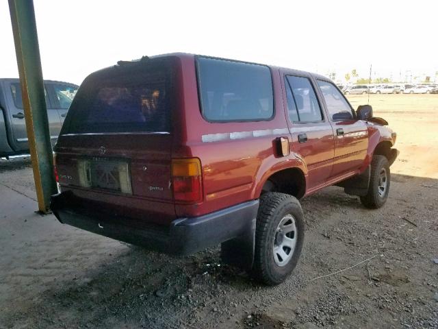 JT3VN29V6N0010383 - 1992 TOYOTA 4RUNNER VN RED photo 4