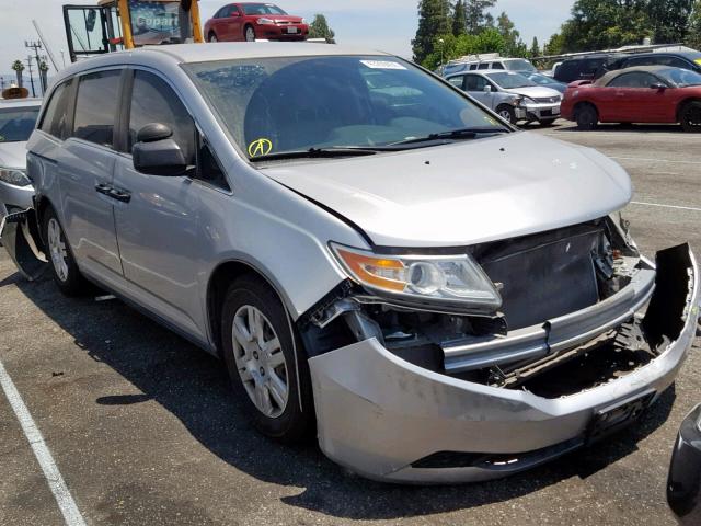 5FNRL5H26BB098554 - 2011 HONDA ODYSSEY LX SILVER photo 1