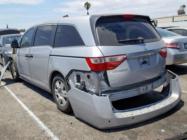 5FNRL5H26BB098554 - 2011 HONDA ODYSSEY LX SILVER photo 3