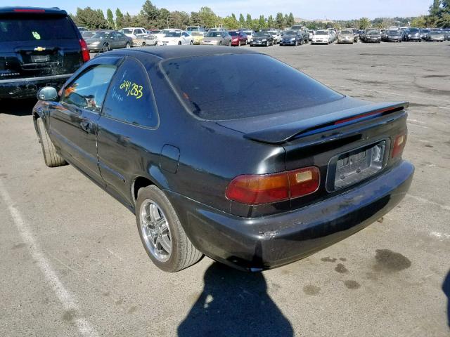 2HGEJ2221SH505672 - 1995 HONDA CIVIC DX BLACK photo 3