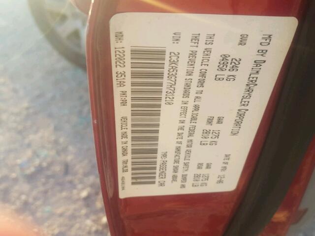 2C3KA53G77H731210 - 2007 CHRYSLER 300 TOURIN RED photo 10