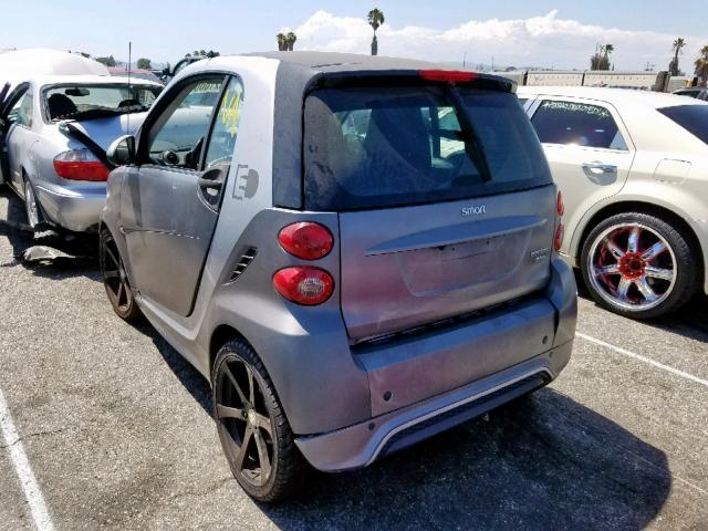 WMEEJ9AA9EK730565 - 2014 SMART FORTWO GRAY photo 3