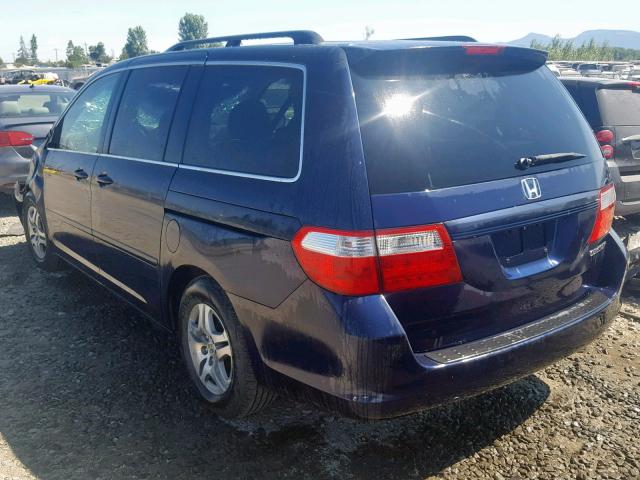 5FNRL38725B105245 - 2005 HONDA ODYSSEY EX BLUE photo 3